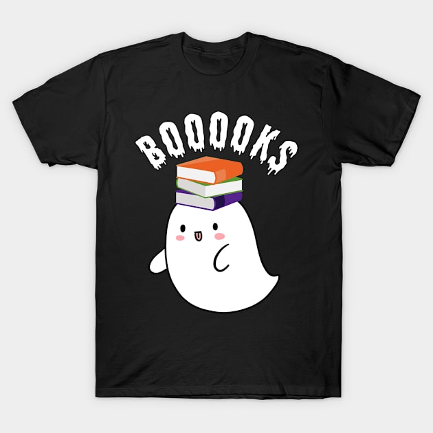 Halloween Ghost Booooks T-Shirt by MilotheCorgi